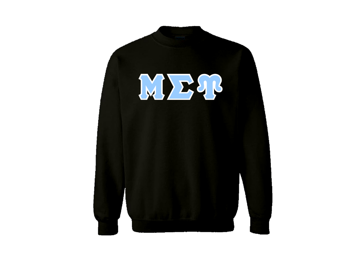 Mu Sigma Upsilon Black Greek Letter Crewneck