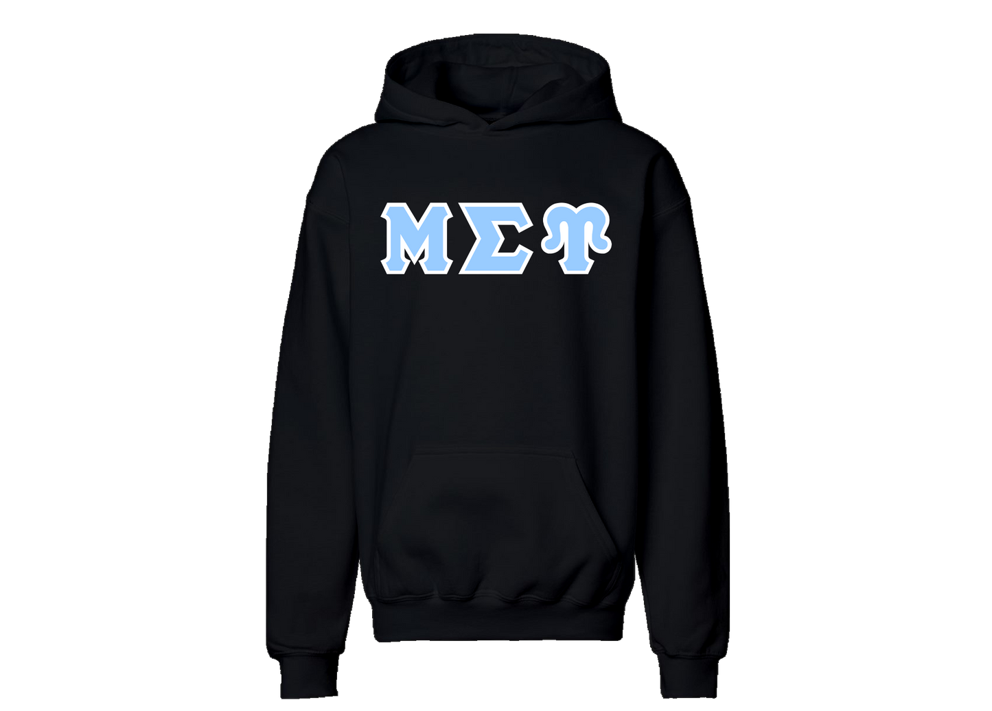 Mu Sigma Upsilon Black Greek Letter Hoodie