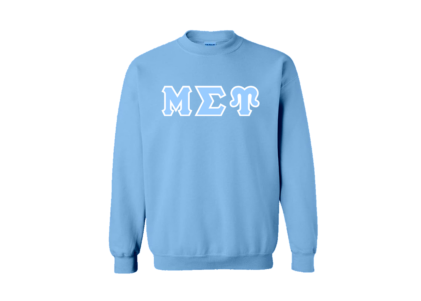 Mu Sigma Upsilon Baby Blue Greek Letter Crewneck