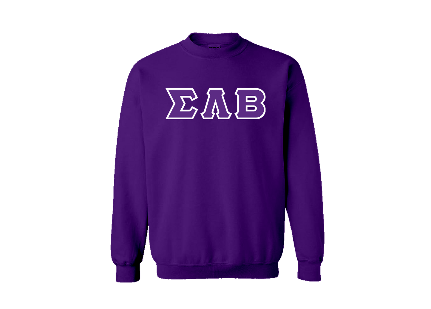 Sigma Lambda Beta Purple Greek Letter Crewneck