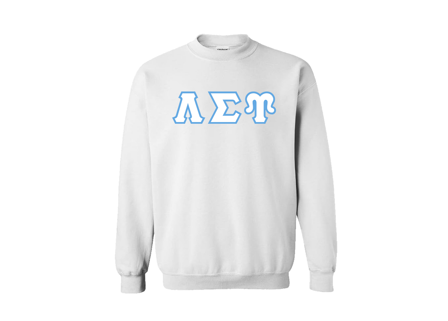 Lambda Sigma Upsilon White Greek Letter Crewneck