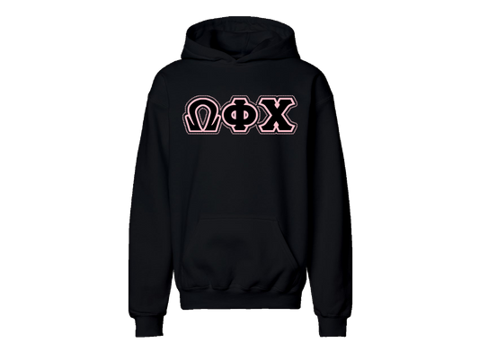 Omega Phi Chi Black Hoodie w/ Rhinestones