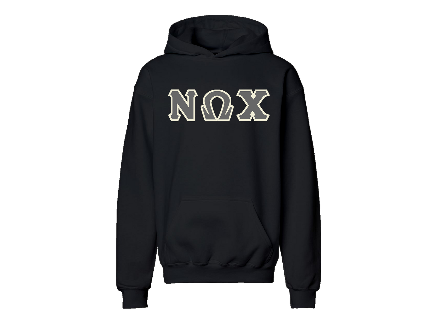 Nu Omega Chi Black Letter Hoodie