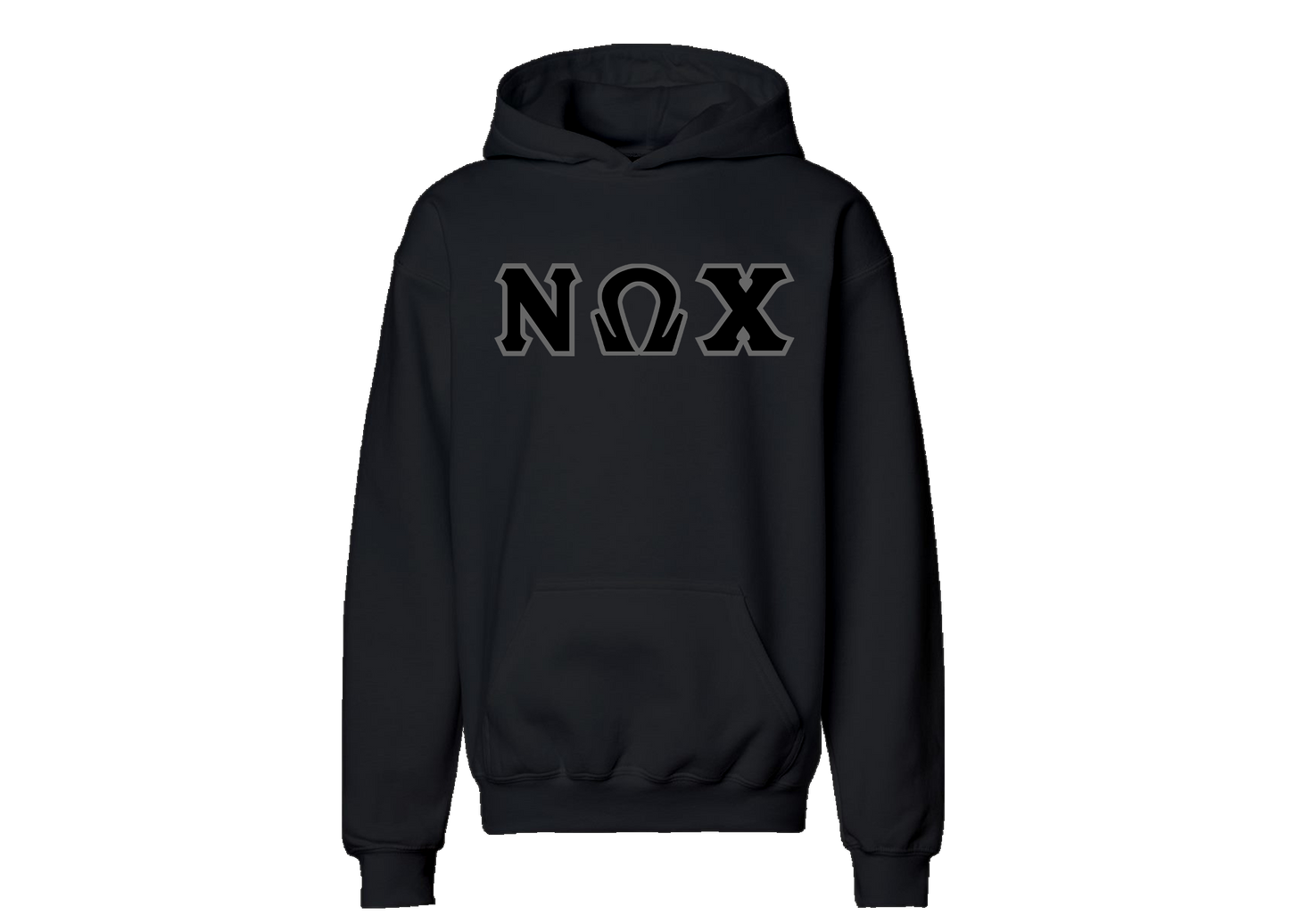 Nu Omega Chi Black Letter Hoodie