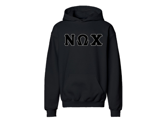 Nu Omega Chi Black Letter Hoodie