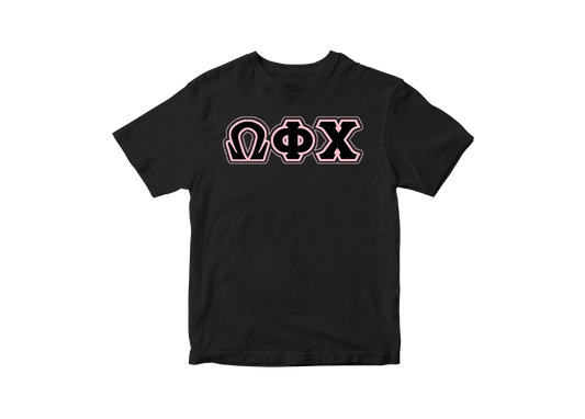 Omega Phi Chi Black Shirt w/ Rhinestones