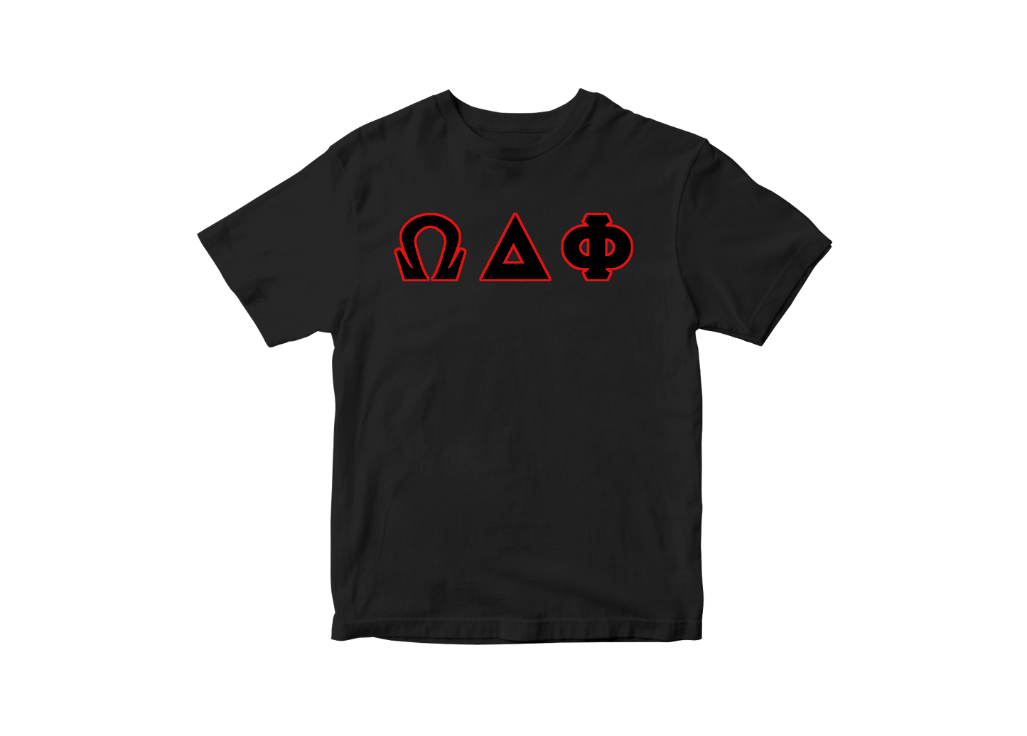 Omega Delta Phi Fraternity Black Greek Letter Shirt
