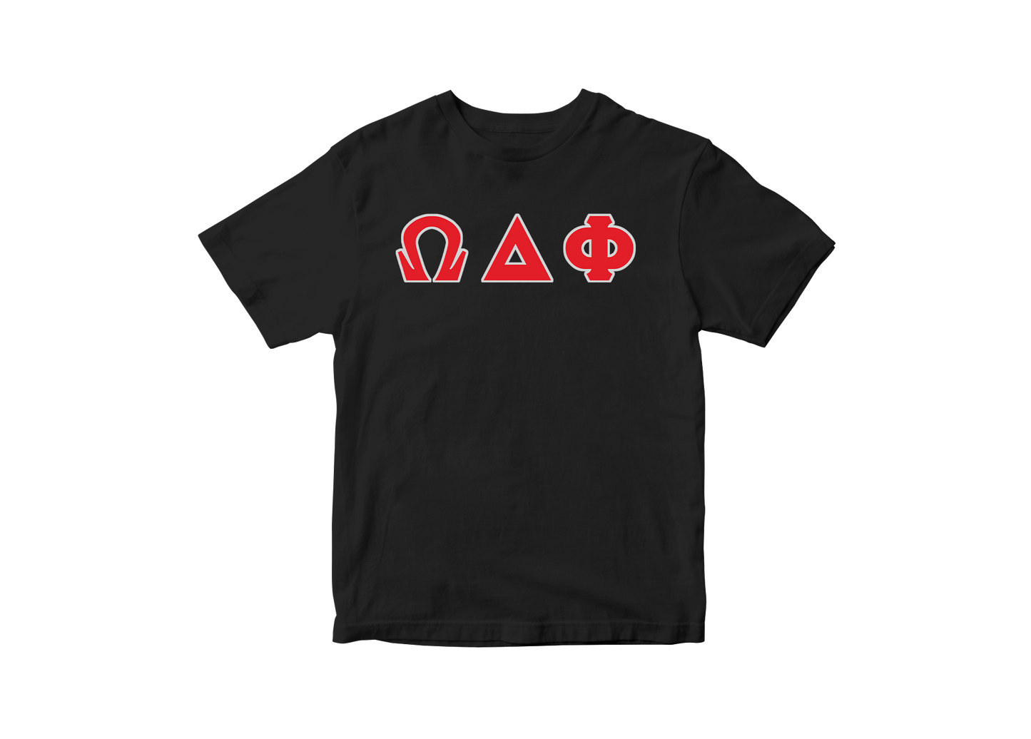 Omega Delta Phi Fraternity Black Greek Letter Shirt