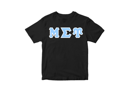 Mu Sigma Upsilon Black Greek Letter Tee
