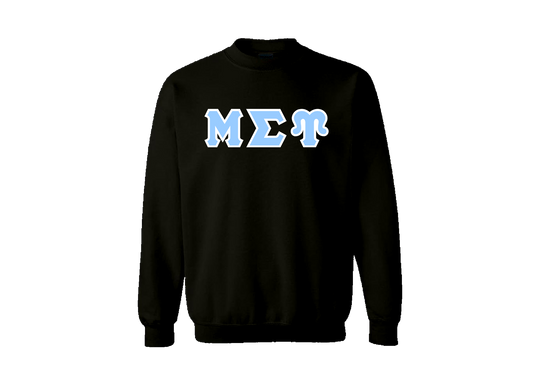 Mu Sigma Upsilon Black Greek Letter Crewneck