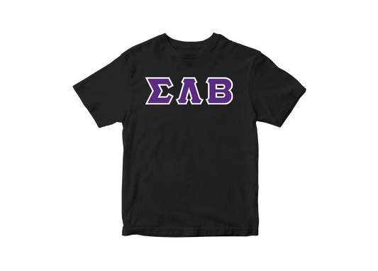 Sigma Lambda Beta Black Greek Letter Tee