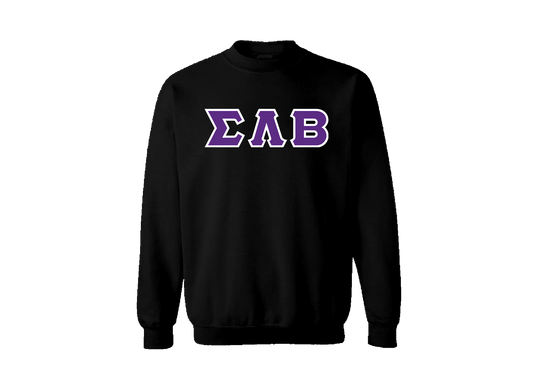 Sigma Lambda Beta Black Greek Letter Crewneck