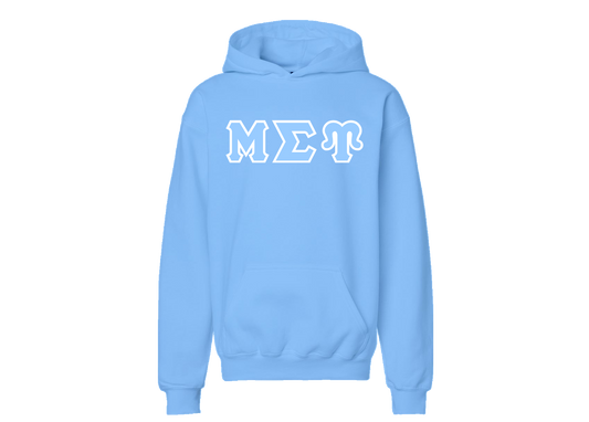 Mu Sigma Upsilon Baby Blue Greek Letter Hoodie