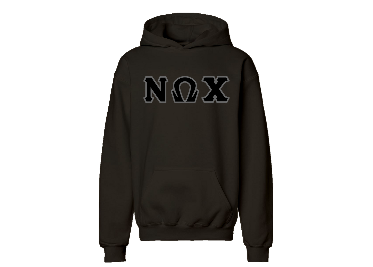 Nu Omega Chi Brown Letter Hoodie