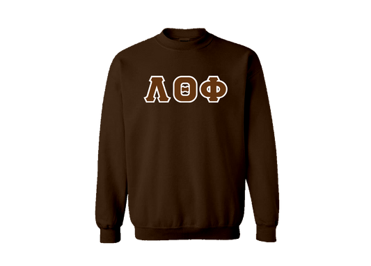 Lambda Theta Phi Brown Greek Letter Crewneck