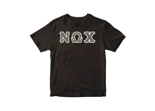 Nu Omega Chi Brown Letter Tee