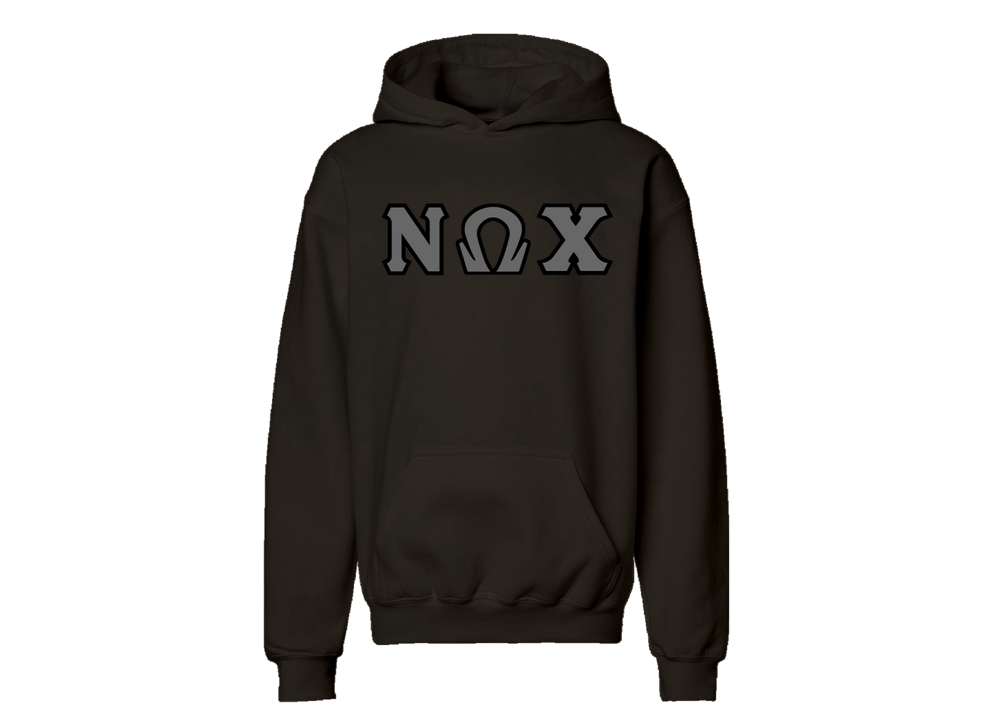 Nu Omega Chi Brown Letter Hoodie