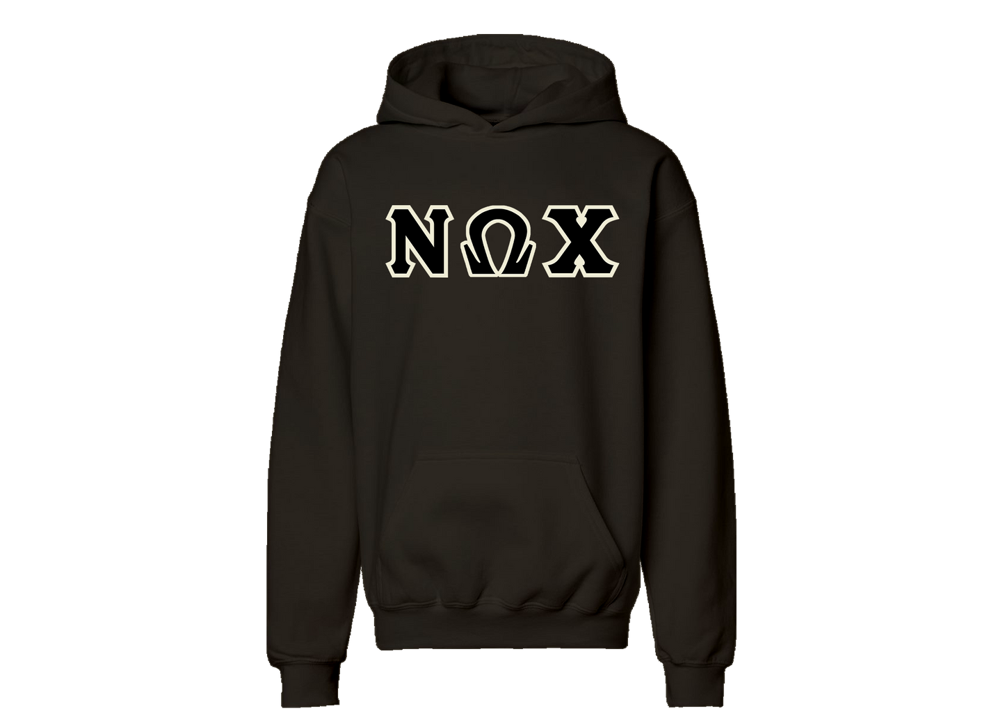 Nu Omega Chi Brown Letter Hoodie