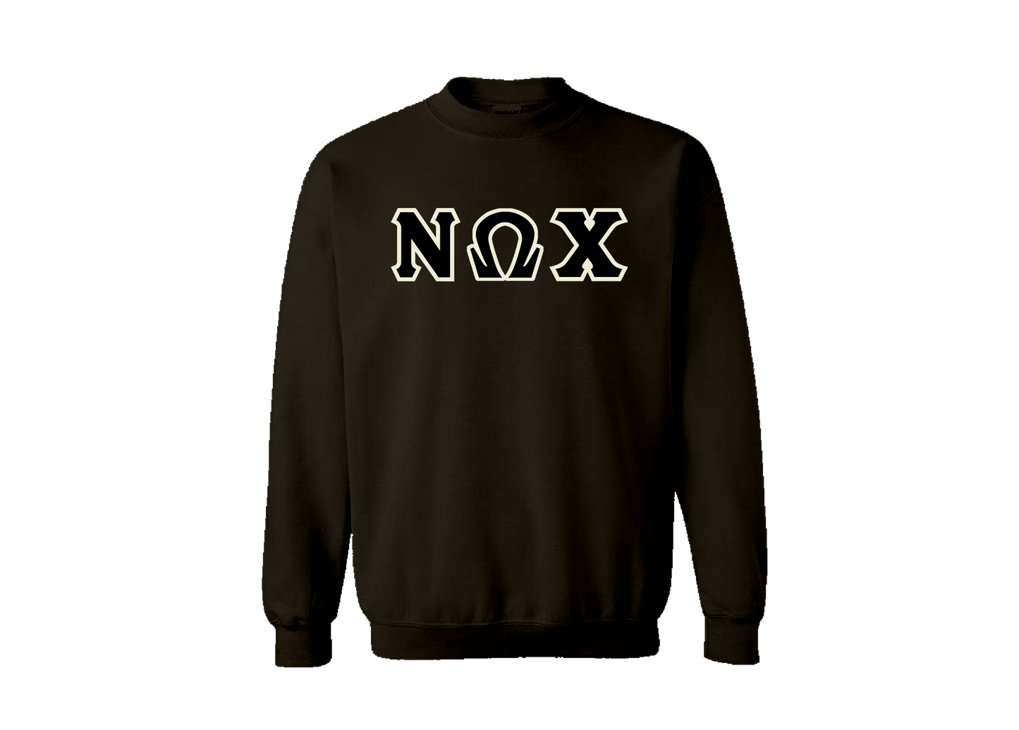 Nu Omega Chi Brown Letter Crewneck