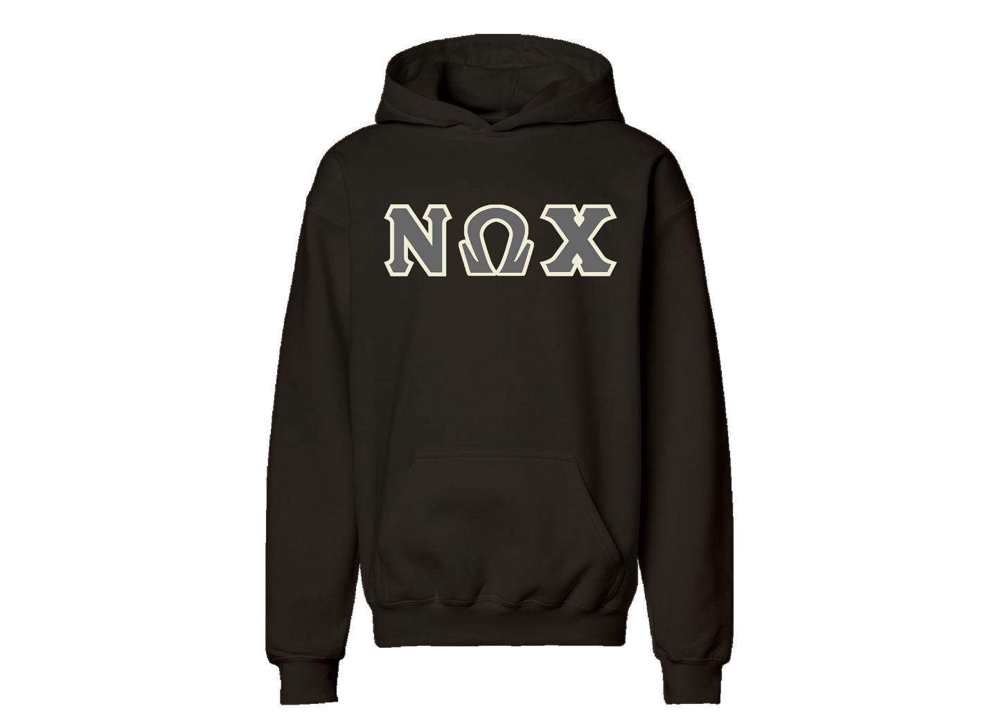 Nu Omega Chi Brown Letter Hoodie
