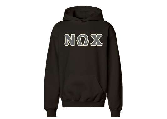 Nu Omega Chi Brown Letter Hoodie