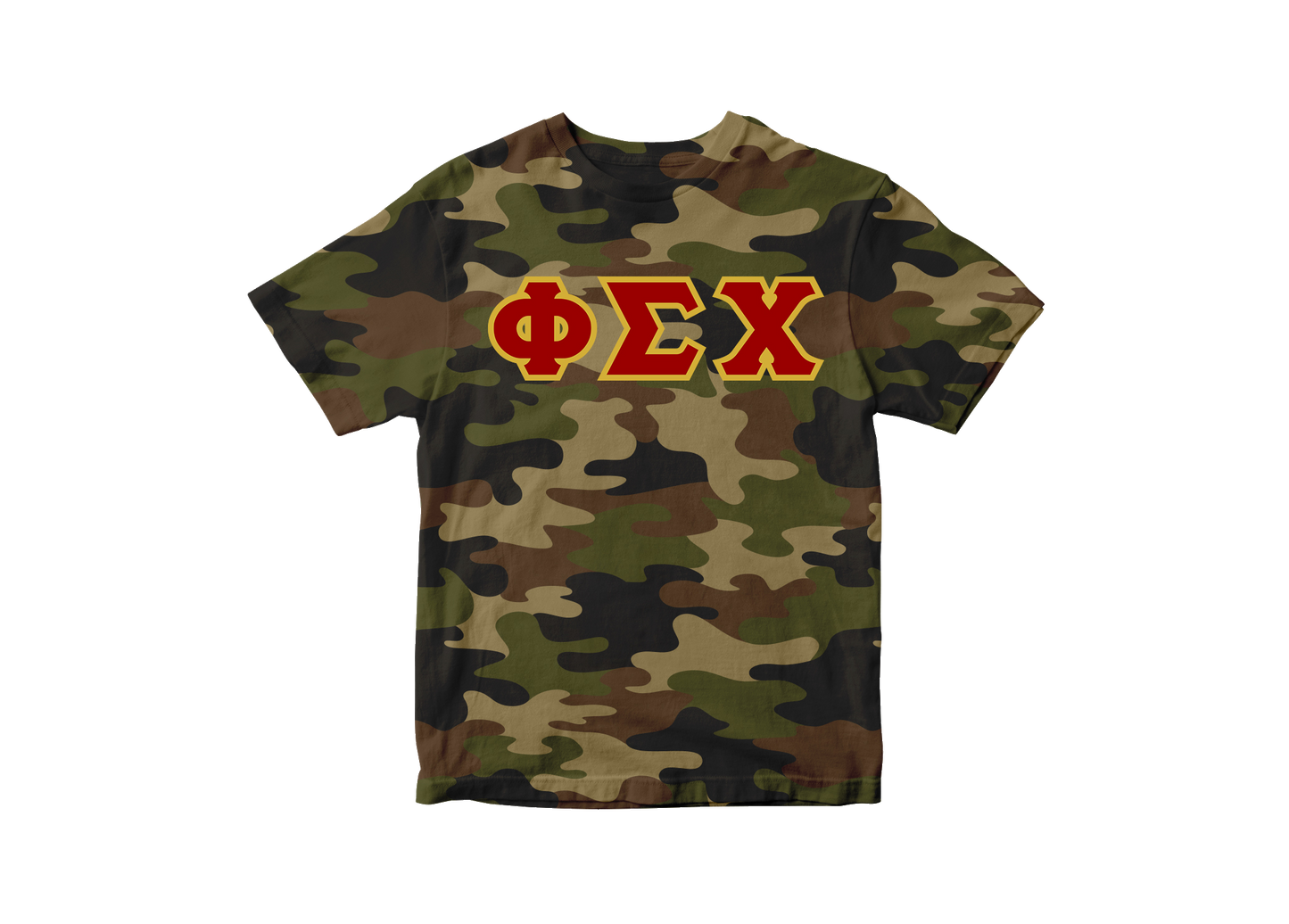 Phi Sigma Chi Camo Letter Tee