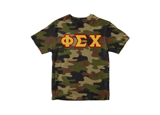 Phi Sigma Chi Camo Letter Tee