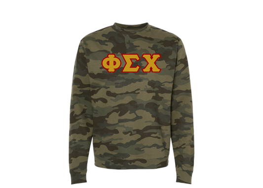 Phi Sigma Chi Camo Letter Crewneck