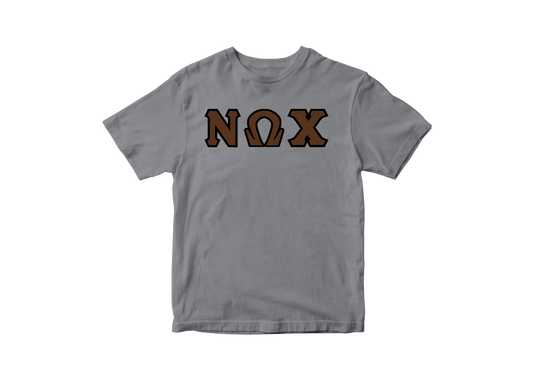 Nu Omega Chi Gray Letter Tee