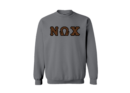 Nu Omega Chi Gray Letter Crewneck