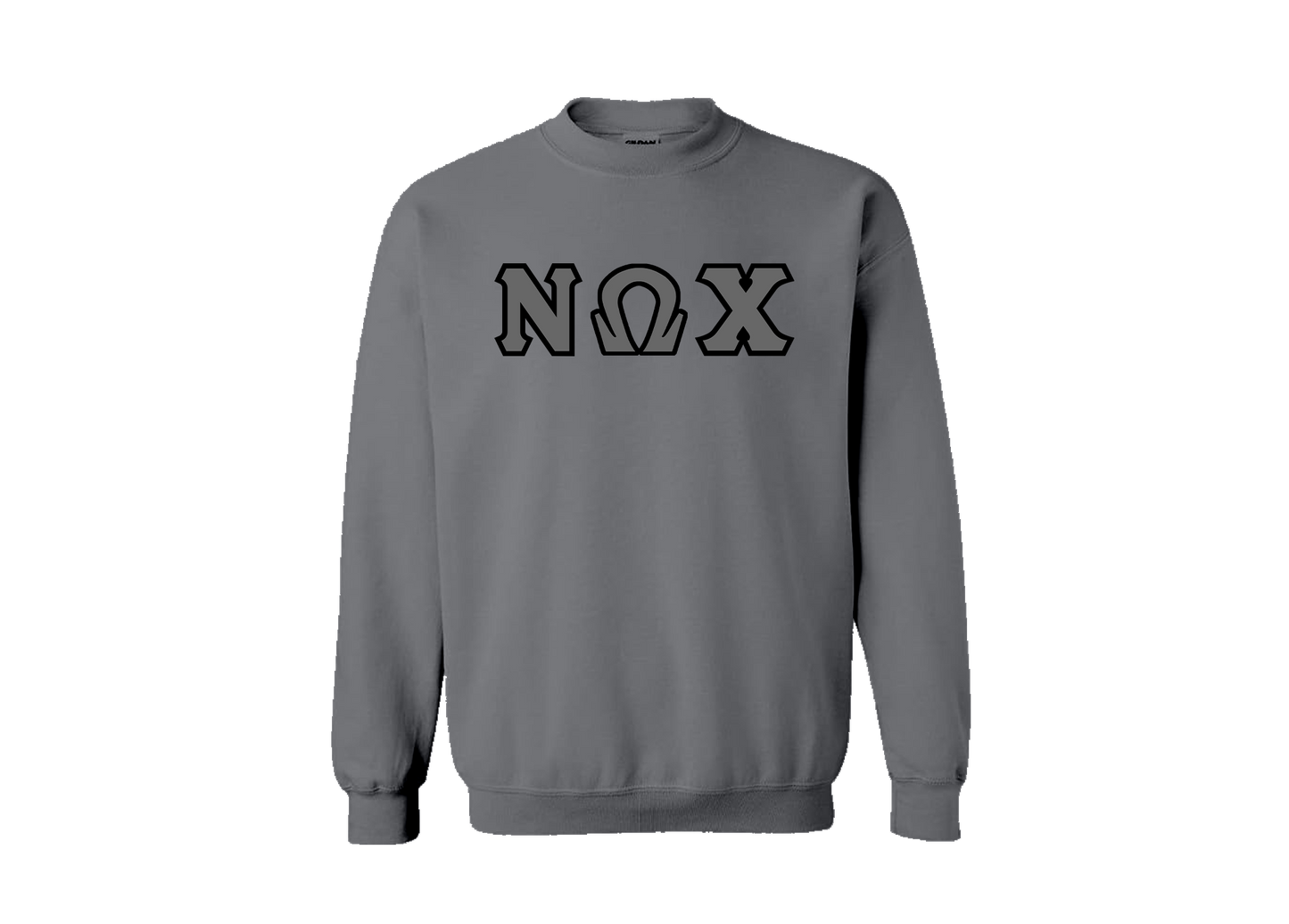 Nu Omega Chi Gray Letter Crewneck