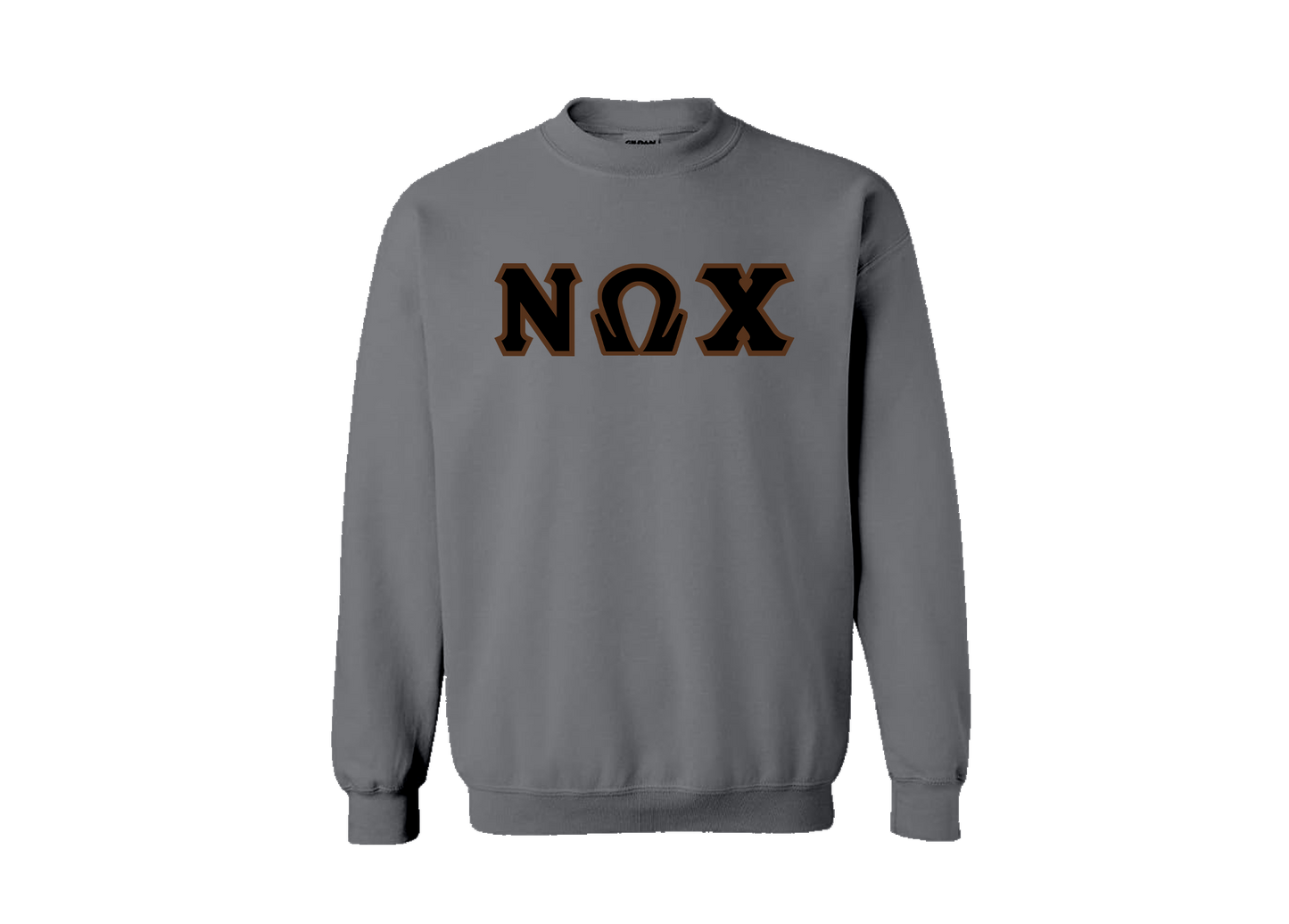 Nu Omega Chi Gray Letter Crewneck