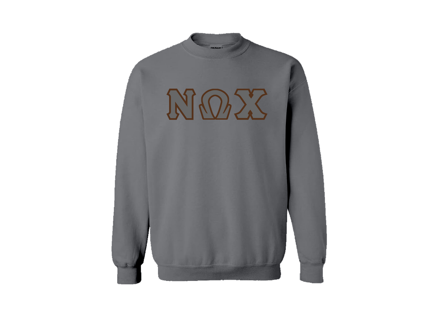 Nu Omega Chi Gray Letter Crewneck