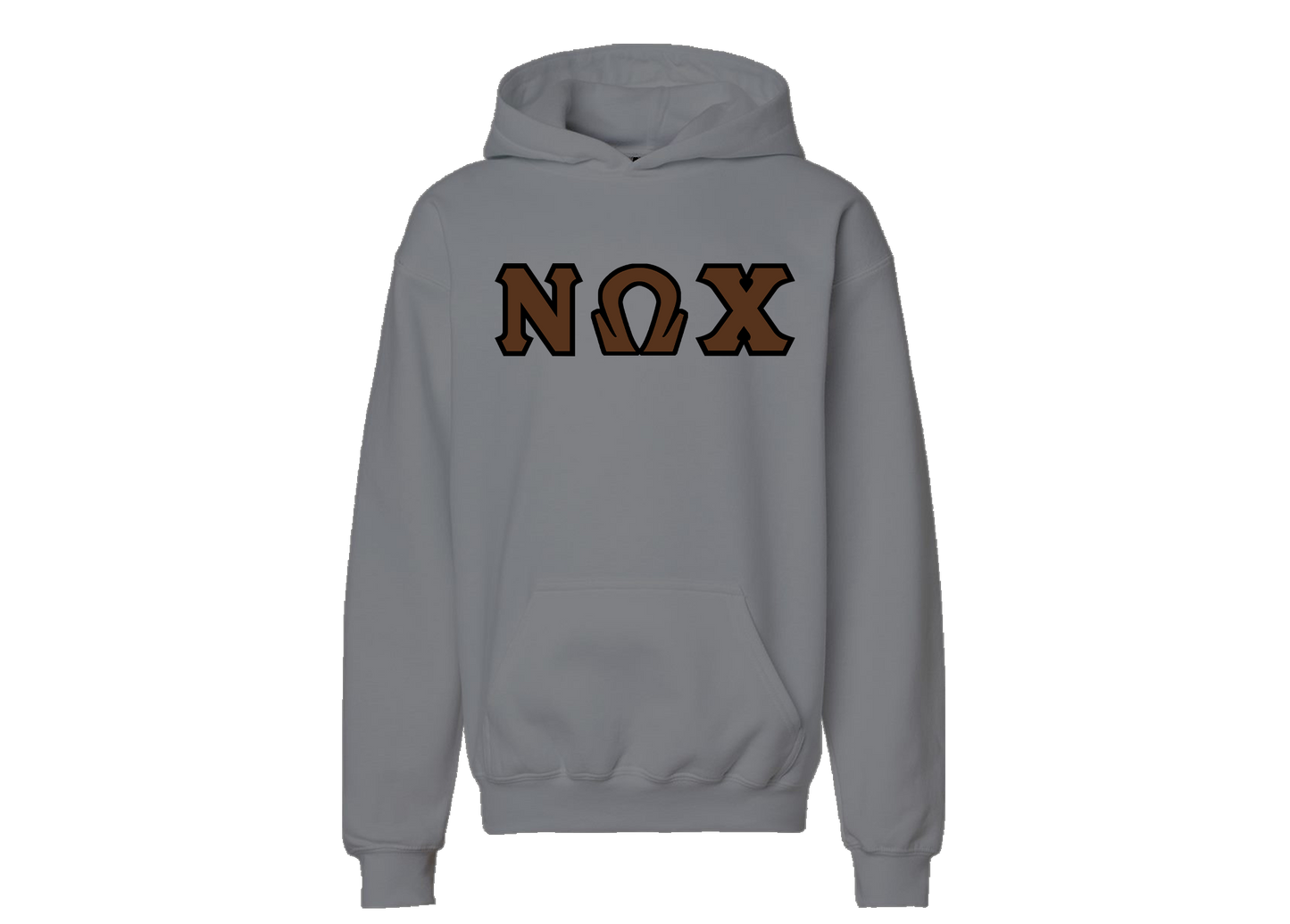 Nu Omega Chi Gray Letter Hoodie