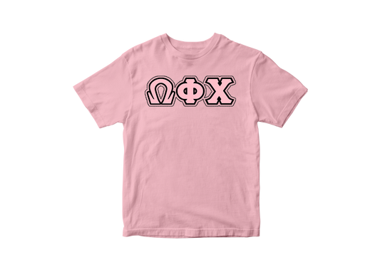 Omega Phi Chi Pink Shirt w/ Rhinestones