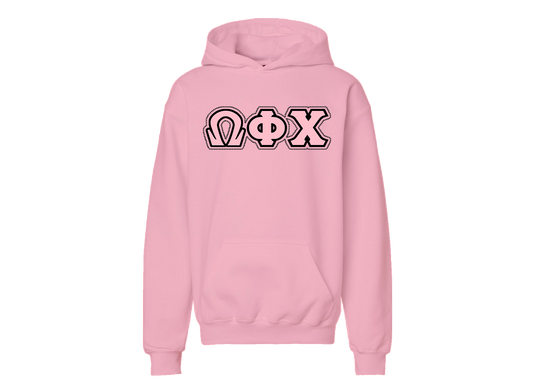 Omega Phi Chi Pink Hoodie w/ Rhinestones