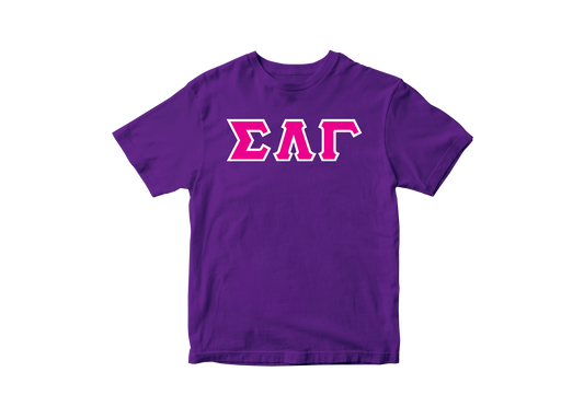 Sigma Lambda Gamma Purple Letter Tee