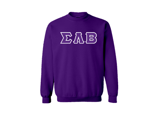 Sigma Lambda Beta Purple Greek Letter Crewneck
