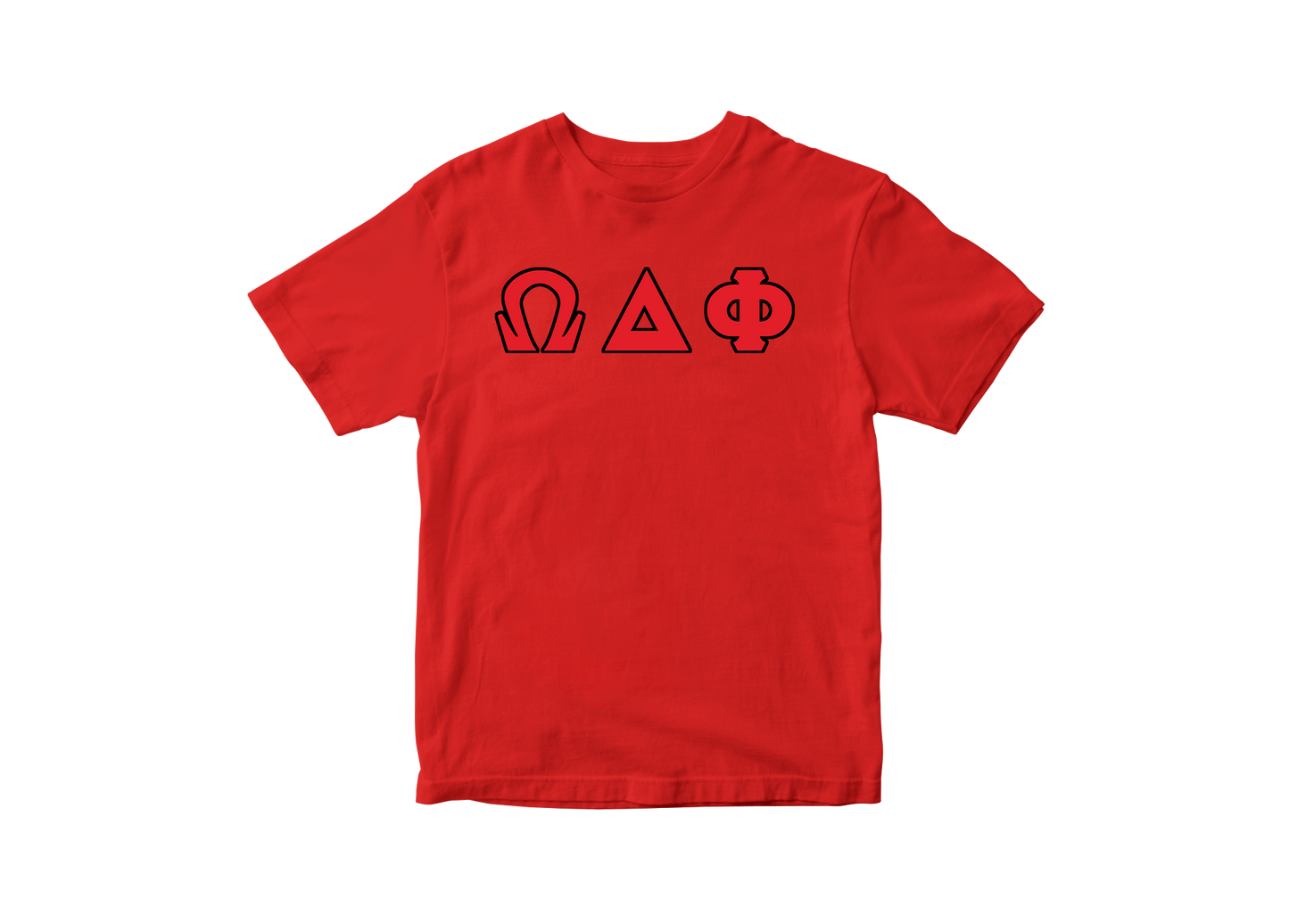 Omega Delta Phi Fraternity Red Letter Shirt