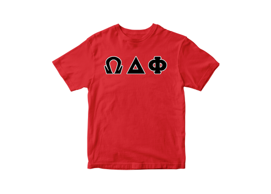 Omega Delta Phi Fraternity Red Letter Shirt