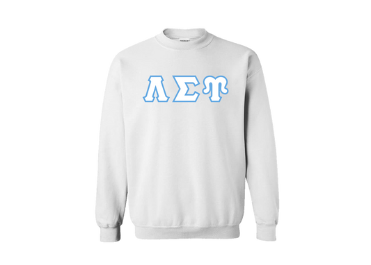 Lambda Sigma Upsilon White Greek Letter Crewneck