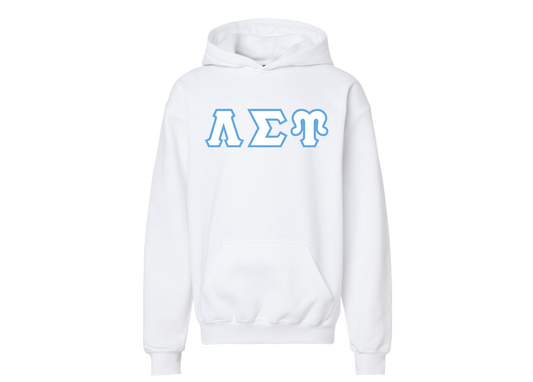 Lambda Sigma Upsilon White Greek Letter Hoodie