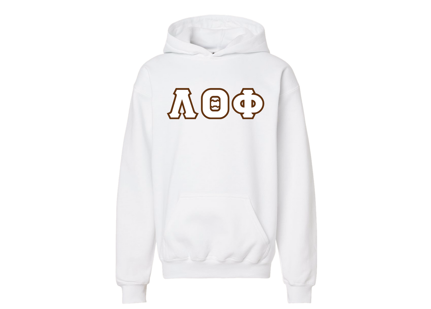 Lambda Theta Phi White Greek Letter Hoodie