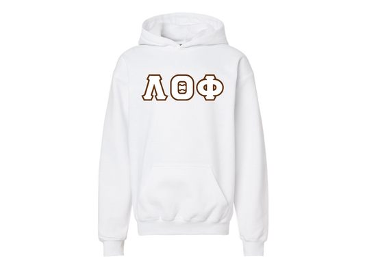 Lambda Theta Phi White Greek Letter Hoodie