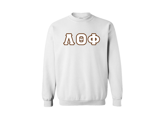 Lambda Theta Phi White Greek Letter Crewneck