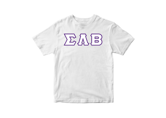 Sigma Lambda Beta White Greek Letter Tee